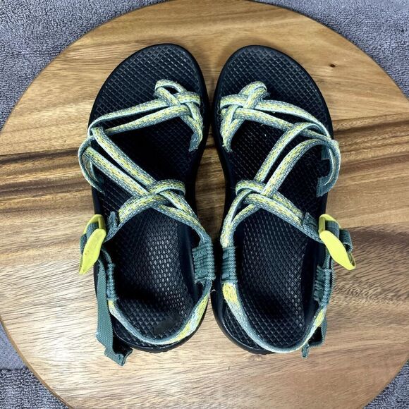 Chaco Womens ZX2 Sandals Classic Green Yellow Hiking Outdoor Toe Loop Women’s 7 - Picture 5 of 9